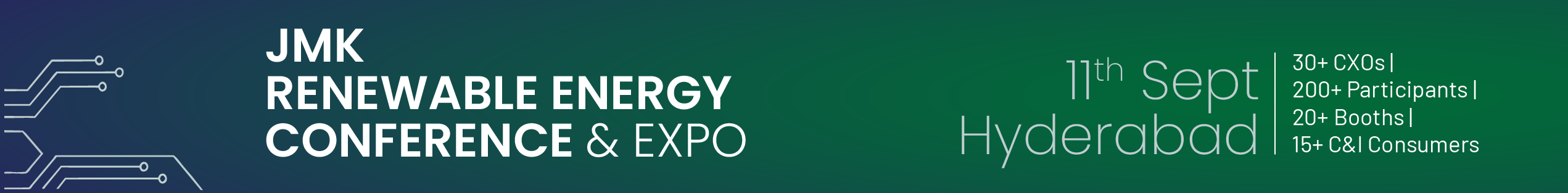 JMK Renewable Energy Conference & Expo — 11th Sept, Hyderabad